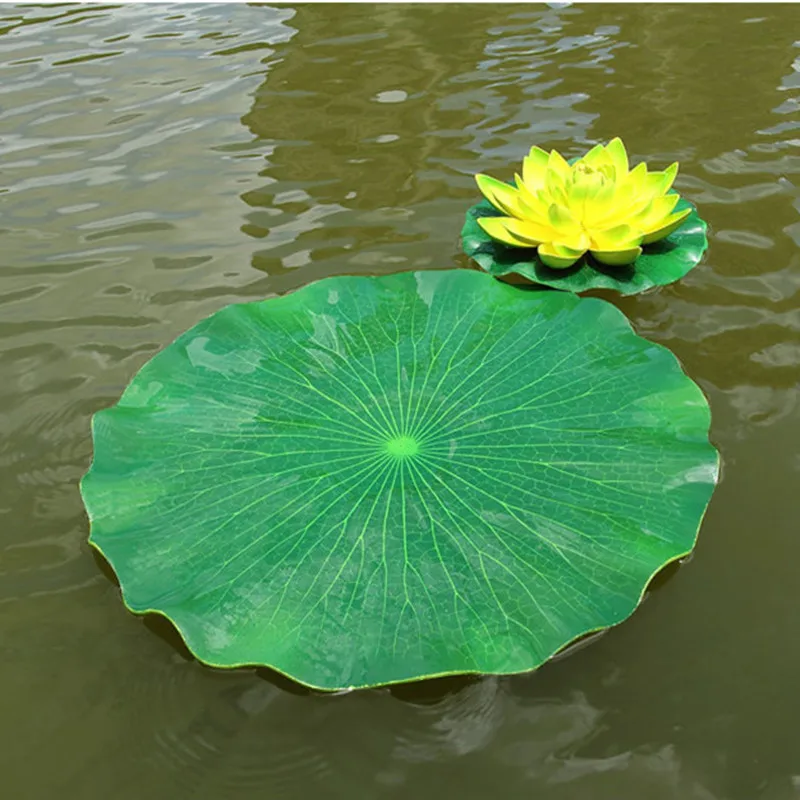 

17 CM Garden Home Decor Artificial Flower Lotus Leaf EVA Material Fish Tank Water Pool Decorations Green Plant