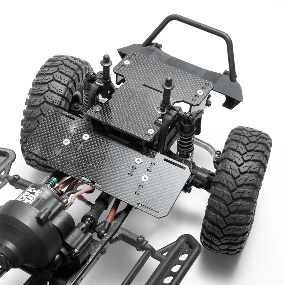 YEAHRUN Carbon Fiber Battery Tray Front Mounted Low Center of Gravity for 1/10 RC Crawler Car Axial SCX10 II 90046 90047 90022