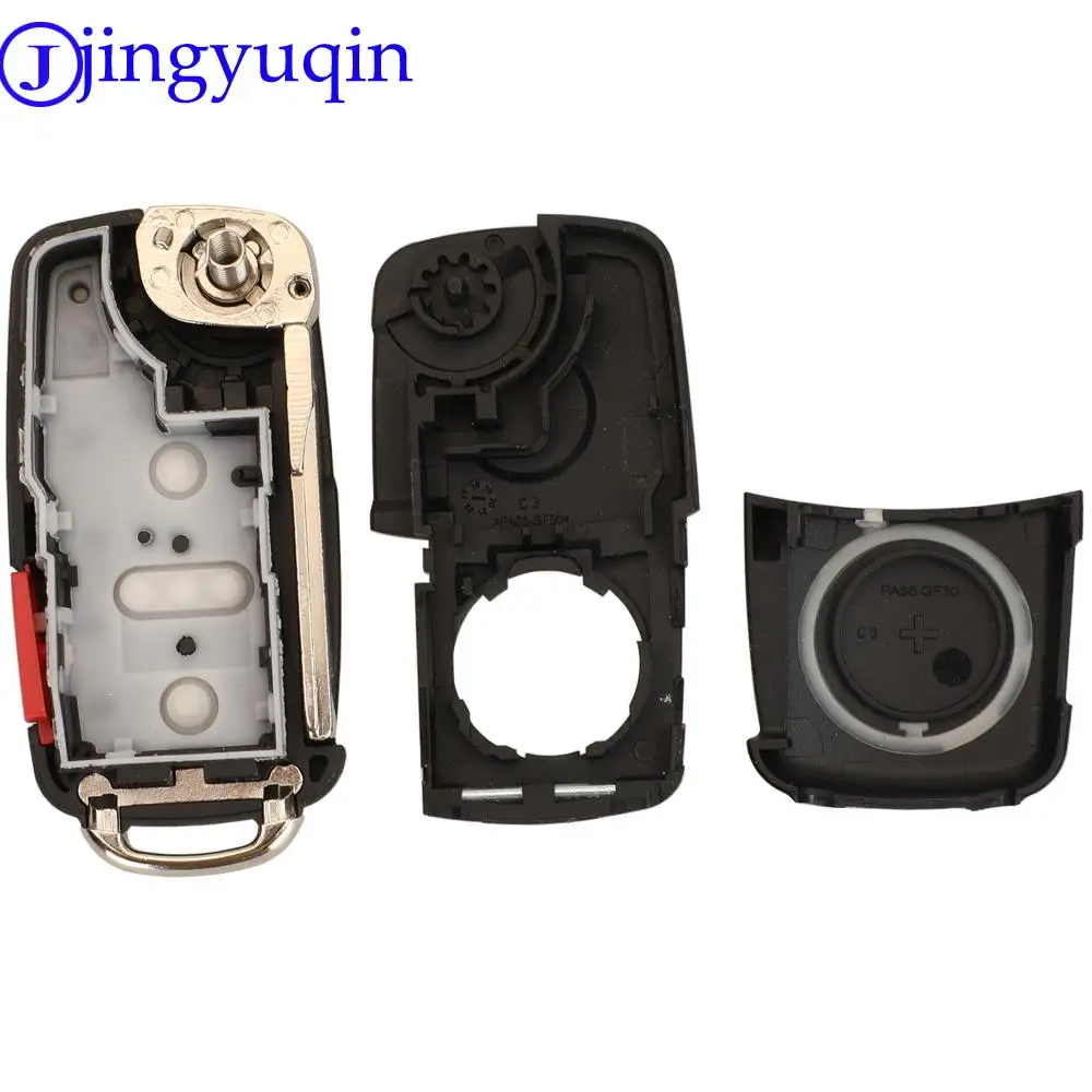 Jingyuqin 2/3/4/5 Knoppen Autosleutel Koffer Voor Vw/Volkswagen Caddy Eos Golf Jetta Kever Polo Up Tiguan Touran Opvouwbare Fild