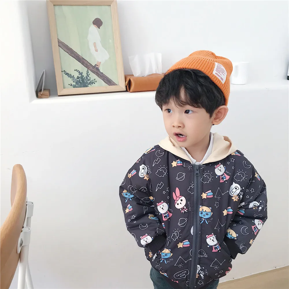 Tonytaobaby Winter New Boys' and Girls' Small Children's Hoods with Cotton Padded Jacket  Toddler Girl Winter Clothes