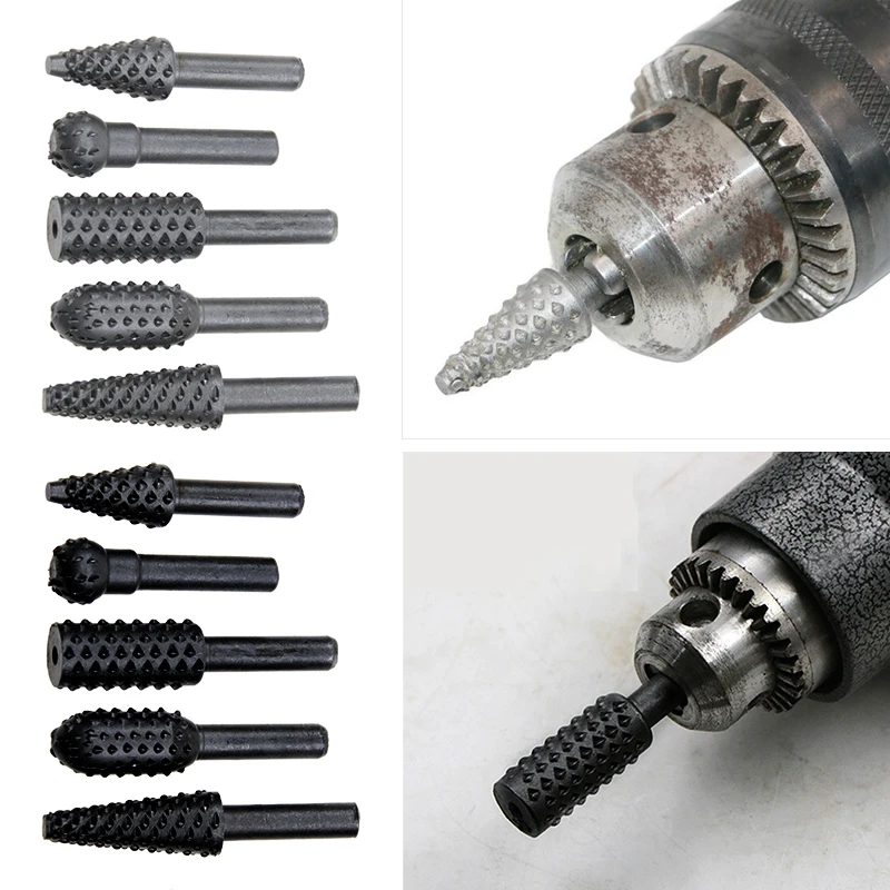 5pcs Steel Rotary Rasp File 1/4\