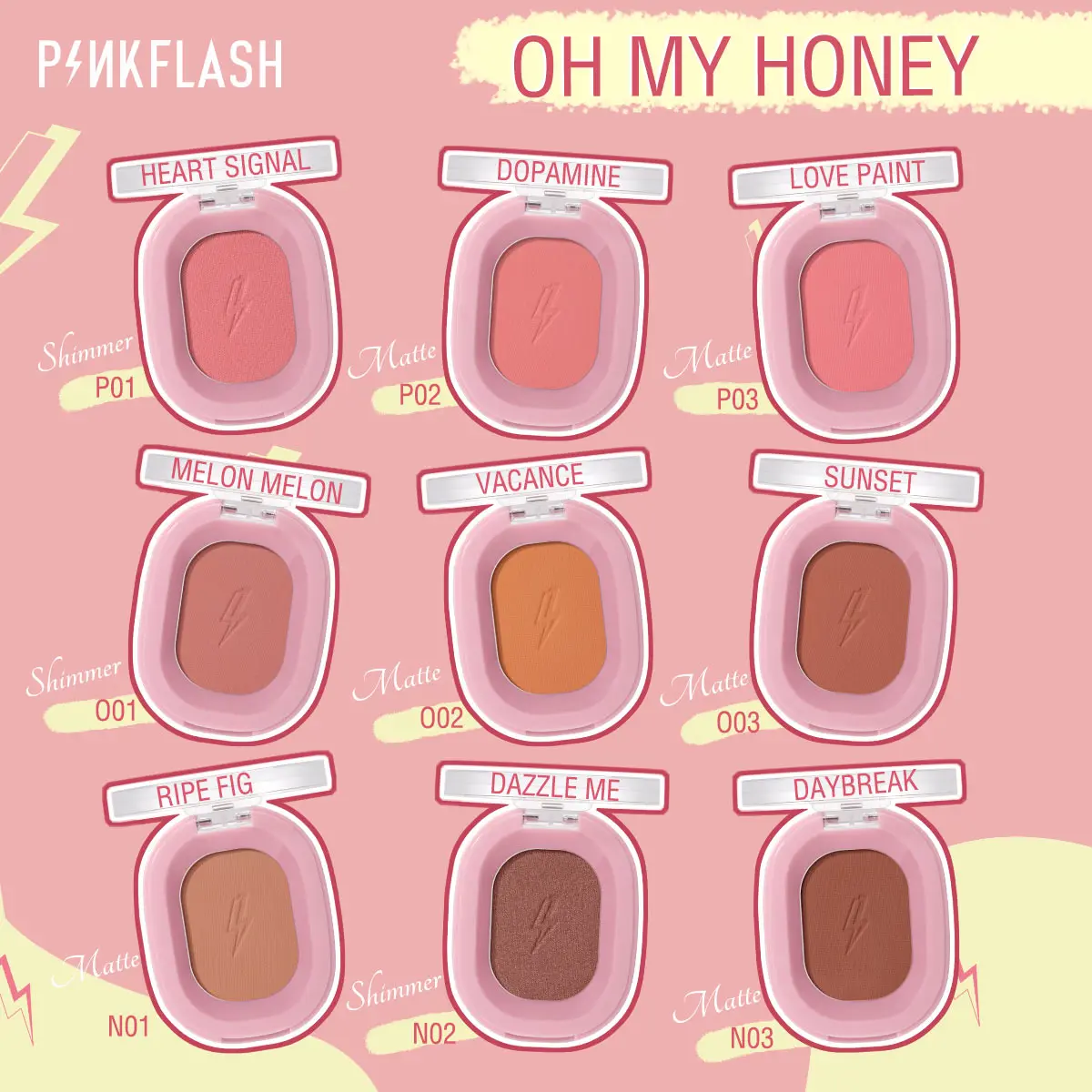 PINKFLASH 11 Colors Peach Blush Palette Oil-control Minerals Pigment Face Cheek Blusher Powder Contour Makeup Women Cosmetics