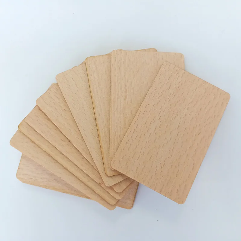 10 Pieces Of Wood NFC NFC 213 216 RFID Beech Blank Digital Business Card DIY Crafts Laser Engraving New Materials