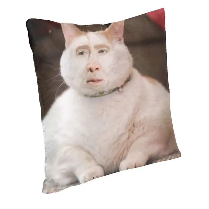 Nicolas Cage Cat Meme Throw Pillow Case Bedroom Sofa Decoration Nordic Cushion Cover Decoration Salon Square Pillowcase Printing