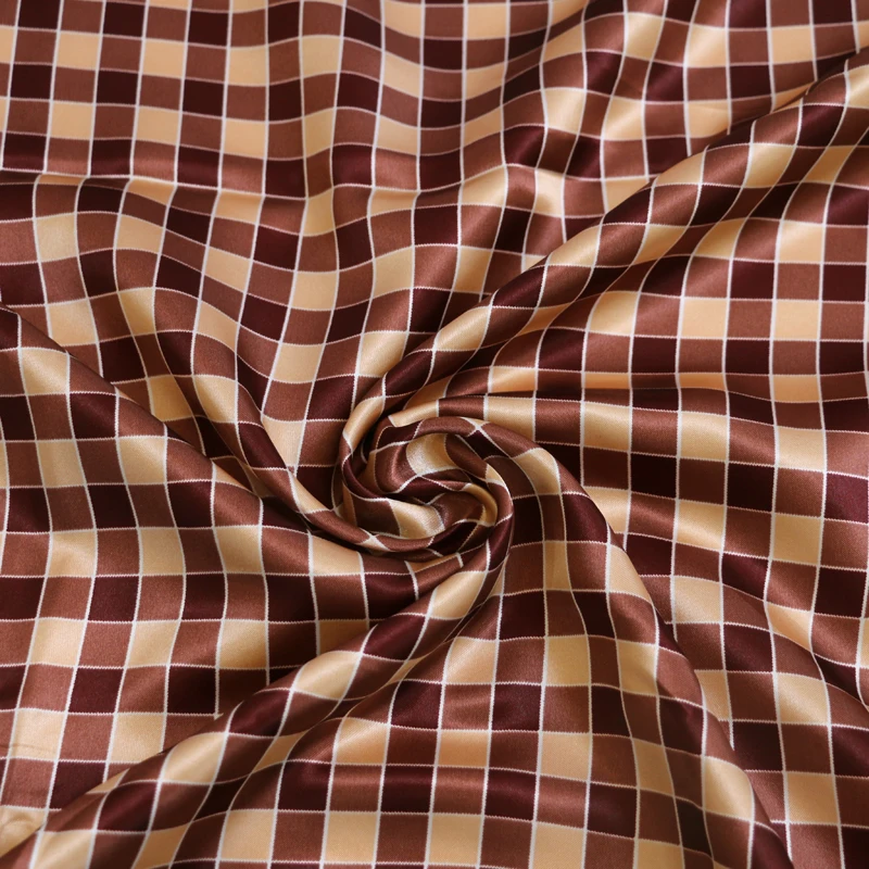 1 meter X 1.48 meter Plaid Satin Fabric Lining Dolls Diy Handmade Scarf Material Checks