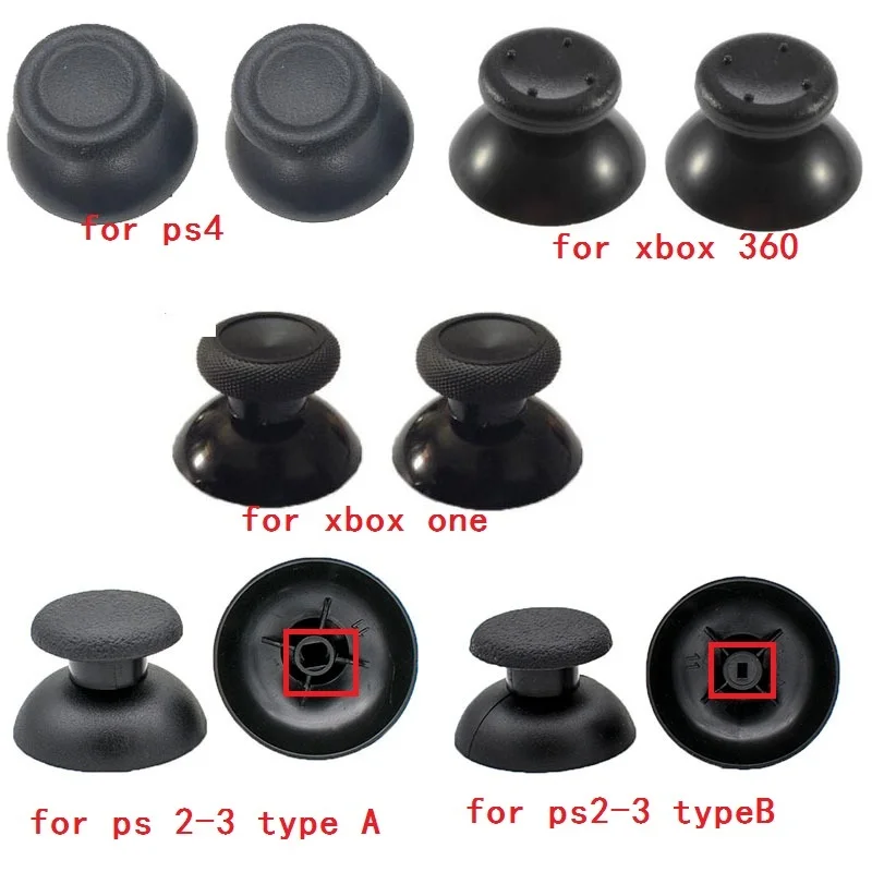 2pcs Analog Joystick thumb Stick grip Cap for Sony PlayStation Dualshock 3/4 PS3 PS4 Xbox 360/One joypad Controller Thumbsticks