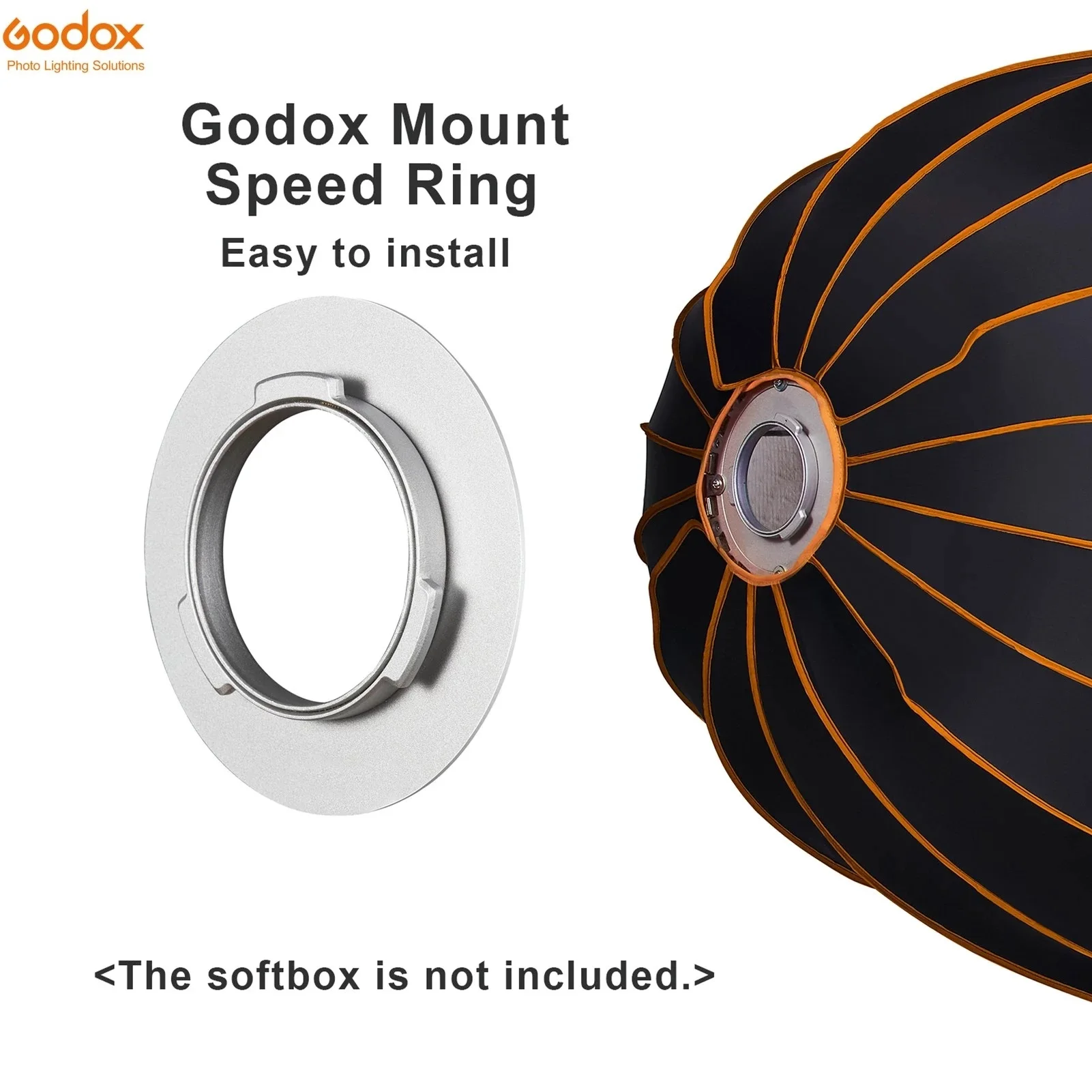 

Godox SA-GD Godox Mount Speed Ring for Godox QR-P70/P90/P120 Parabolic Softbox for Godox ML60Bi/ML60 Studio Video Light