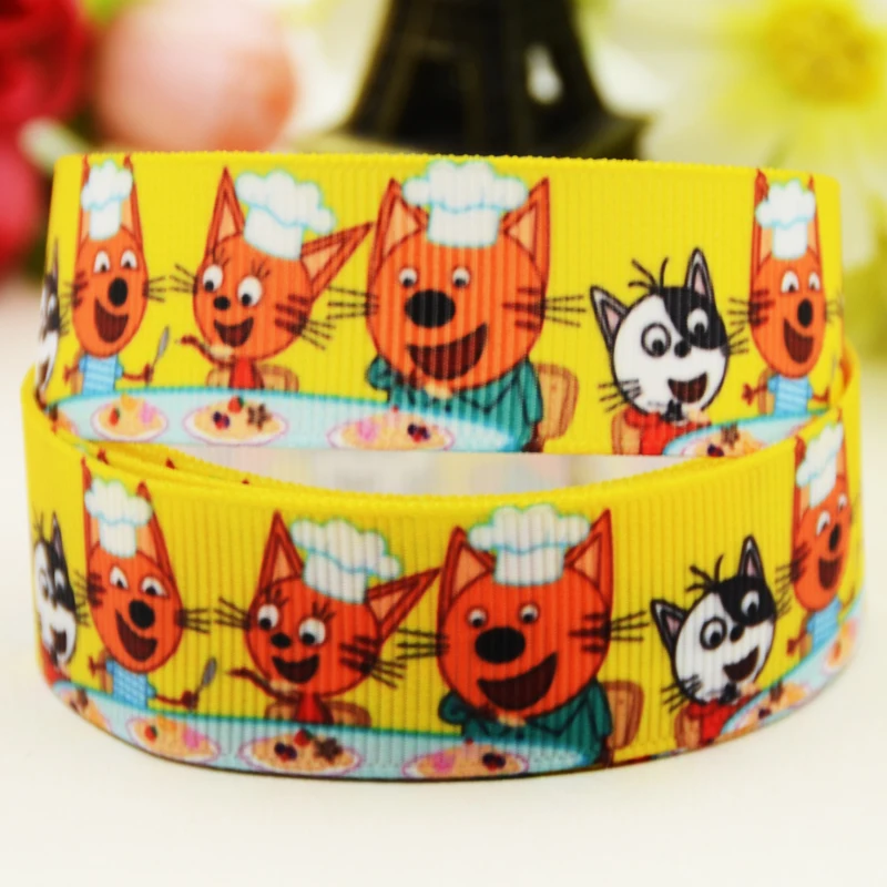 22mm 25mm 38mm 75mm kid-e-cats cartoon printed Grosgrain Ribbon party decoration 10 Yards X-03603