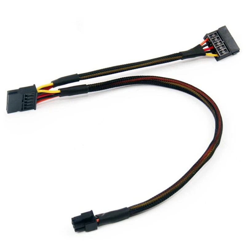 Mini 6Pin to 15Pin X2 SATA Power Cable Cord for DELL Vostro 3650 3653 3655 Desktop Computer HDD SSD Expansion