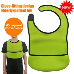 Adult Elderly Mealtime Bib Patient Care Supplies Apron Diving Fabric Waterproof Anti-oil Reusable Alzheimer's Patient Dining Aid