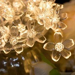 Flores led luzes da corda guirlanda luzes de fadas árvore natal festa de casamento ano novo quarto casa interior ouutdoor decoração luz