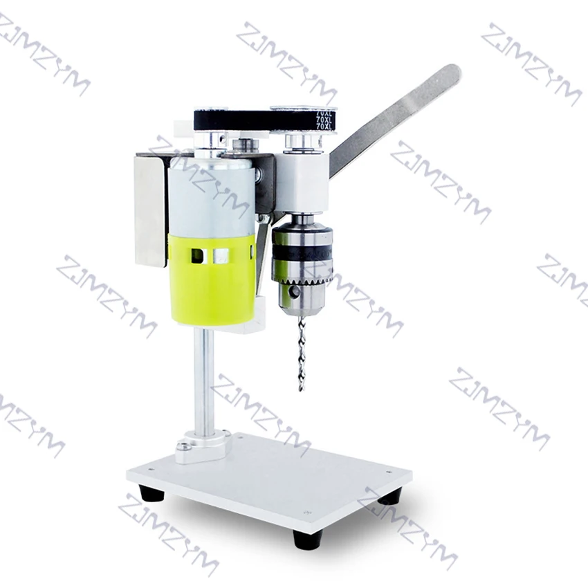 100W High Precision Mini Drill Press 7 Speeds Drilling Chuck 1.5-10mm Small Electric Bench Drill DIY Wood Metal Drilling Machine