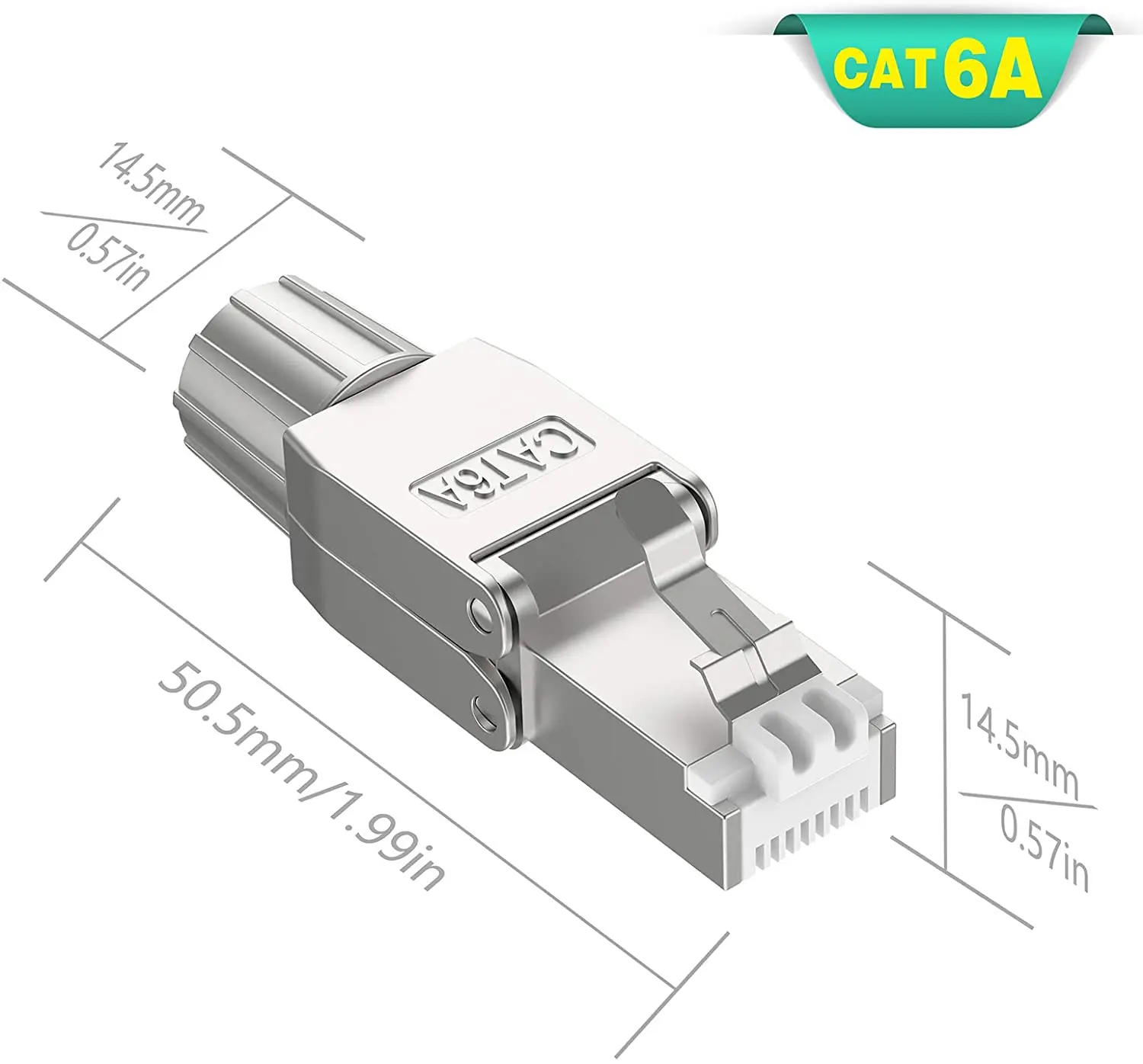 ZoeRax RJ45 Cat8 Cat7 Cat6A Connectors Tool-Free Reusable Ethernet Termination Plugs, Internet Plug, Fast Field Installation