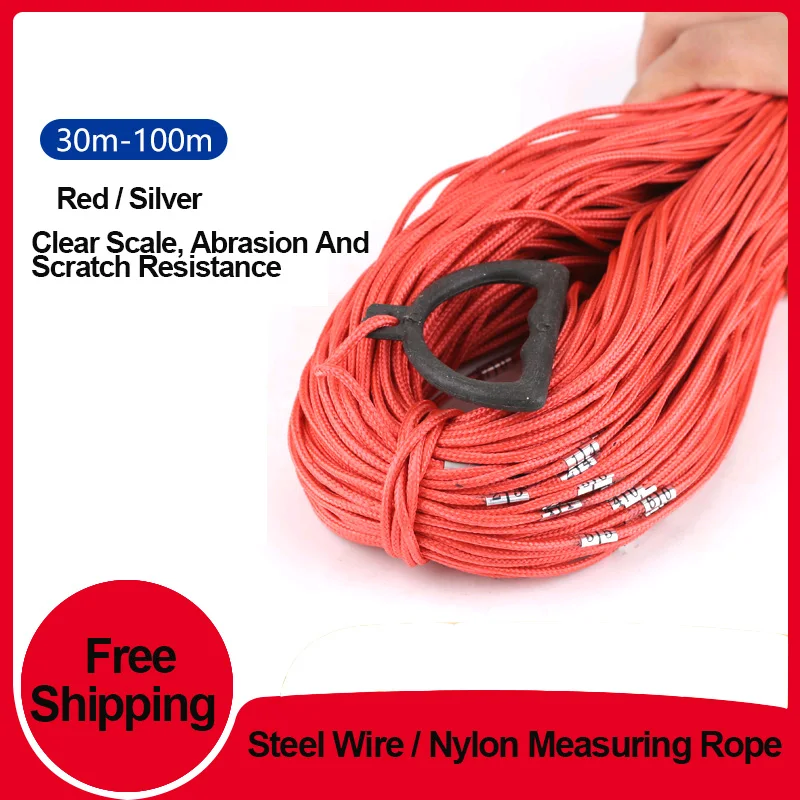 Corde de mesure en fil d'acier et de Nylon, résistante à l'usure, équipement d'ingénierie, mise à distance du sol