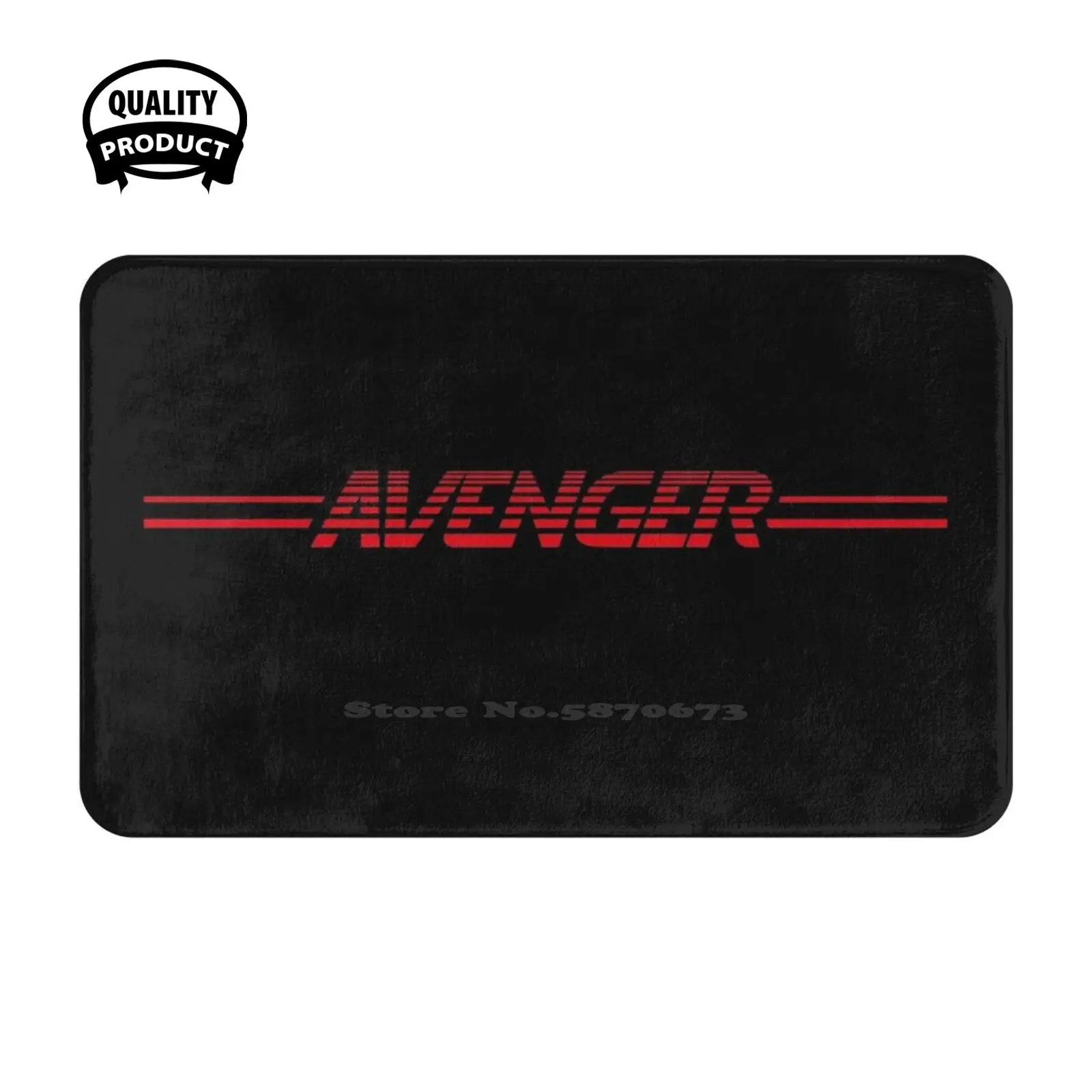 Avenger 80S - Style ‘Backflash’ Logo Soft Cushion Home Carpet Door Mat Car Rug 1300 1600 Fatchick Herbie Type Fastback