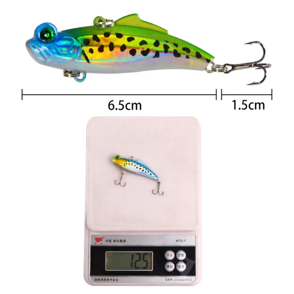 1Pcs Winter Sinking VIB Fishing Lures 6.5cm 12.5g Vibration Hard Bait Rattling Crankabit Wobbler Fishing Tackle For Bass Pike