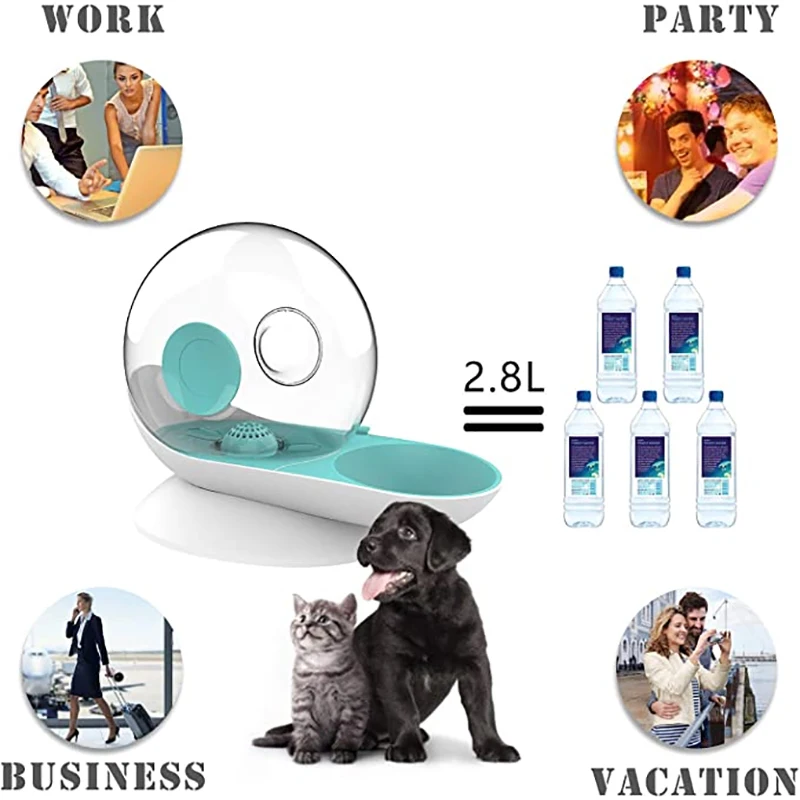 

SHUANGMAO Cat Water Bowl Bubble Automatic Fountain For Pets Water Dispenser Large Dog Drinking Bowls Cats Drinker No Electricity