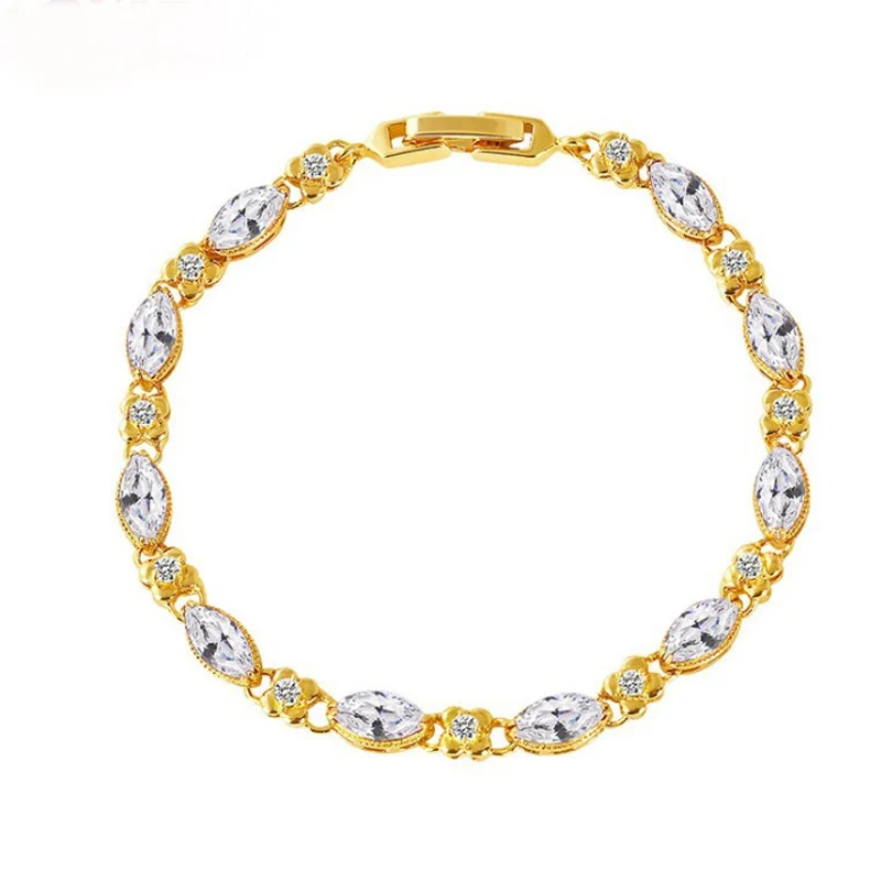 Ruby Bracelet Women's Fashion Gold Plated 24K Gold Sand Gold Imitation Crystal Jewelry Colorful Jewelry Stone Bracelet