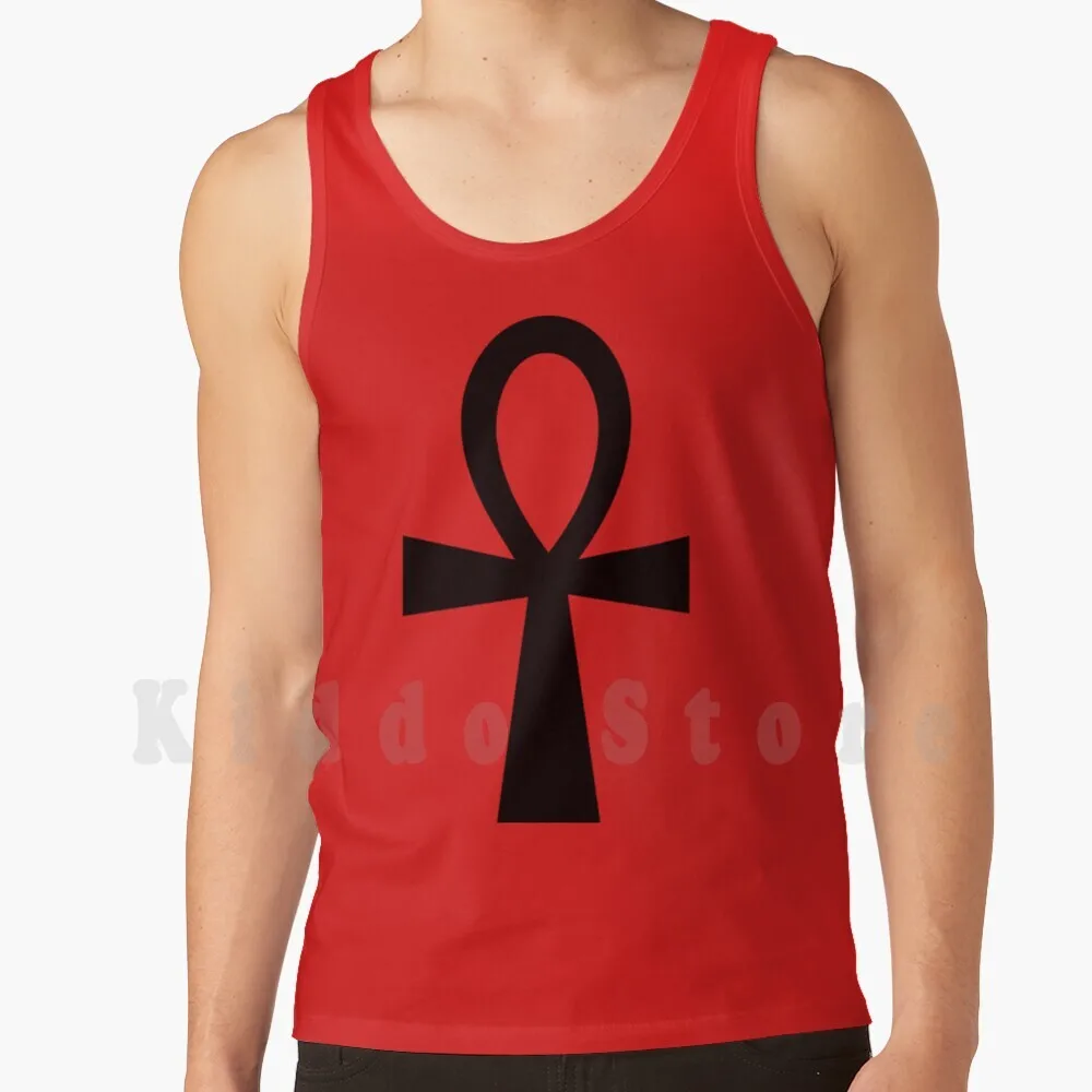 Egyptian Ankh Tank Tops Vest 100% Cotton Egyptian Egypt Ankh Pyramid Pyramids Cairo Giza Pharaoh Pharaohs Egyptian