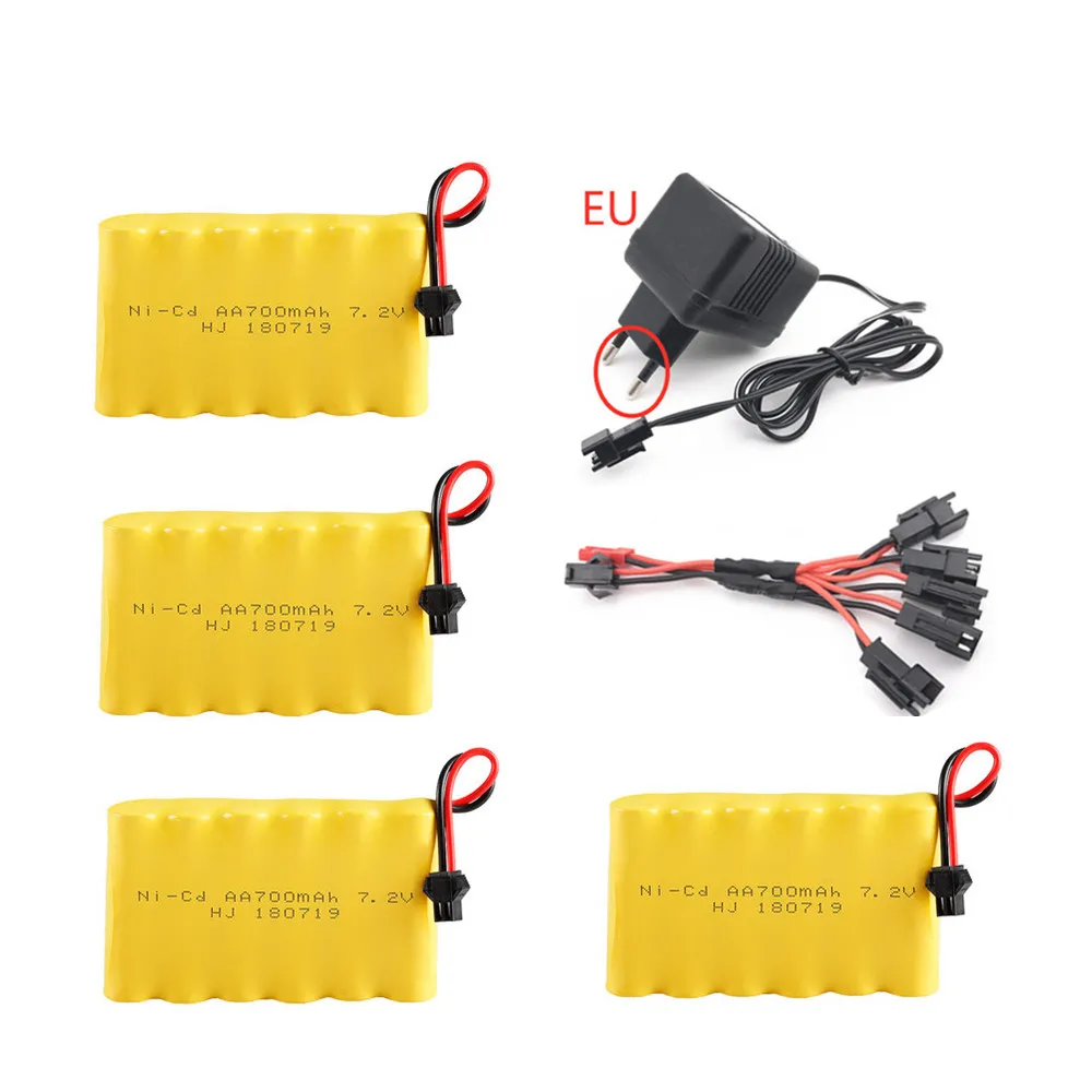 7.2v 700mAh Battery Charger Sets For Rc toy Car Tank Train Robot Boat Gun AA NiCD Battery 700mah 7.2v Rechargeable Battery Pack