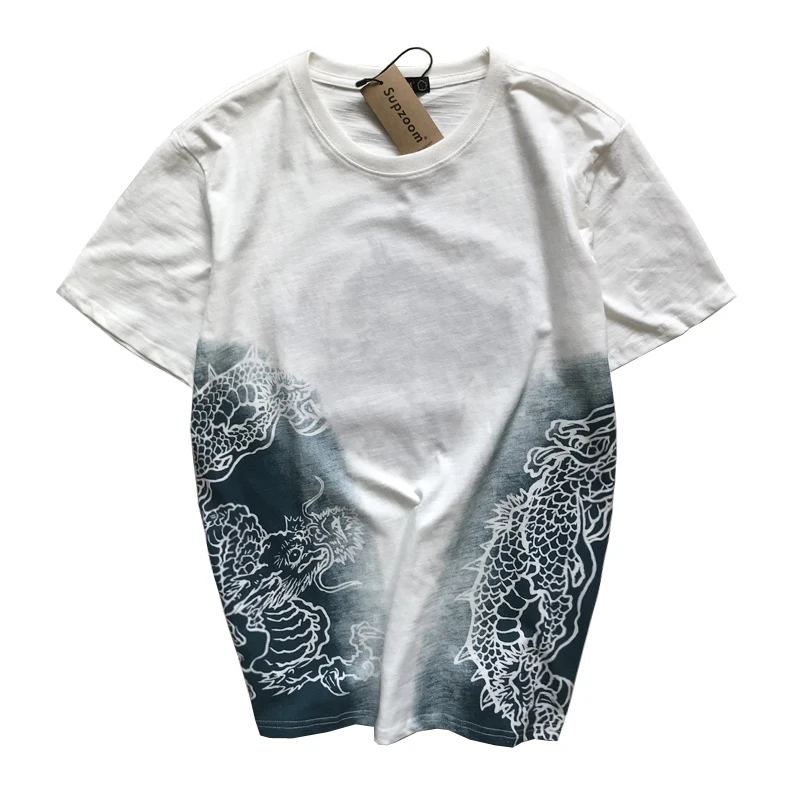 2020 New Arrival Animal Tshirt Brand Clothing Hot Sale T Shirt Men Goods Embroidery With Short Carp Tattoo O-neck Cotton Casual