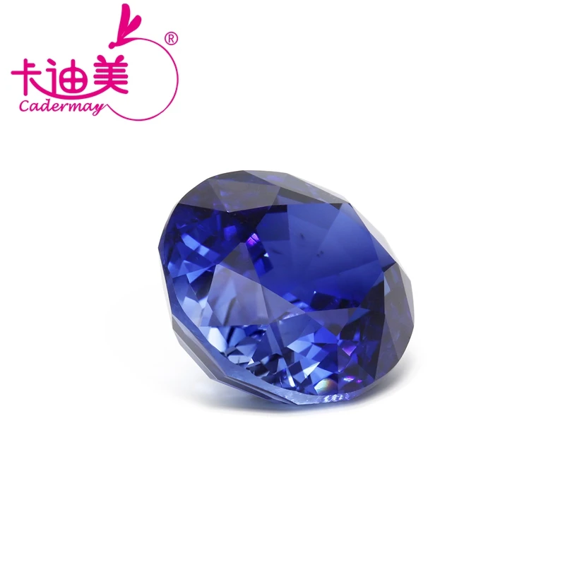 

CADERMAY High Quality Sapphire Lab Grown Oval Shape Royal Loose Stones For Jewelry Making 7X9 10X12 12X14 13X18MM