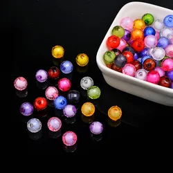 Wholesale 100pcs/lot  8mm10mm 12mm Candy rainbow Colors Faceted Earth Acrylic Loose Spacer Beads for Jewelry Making DIY Bracelet