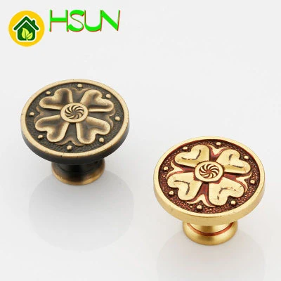 Chinese Style Brass Handle Antique Pure Copper Drawer Cabinet Doorknob Hardware Cupboard Door Pull