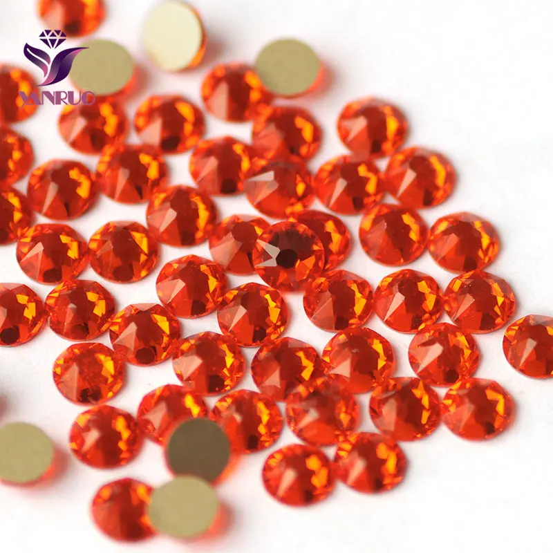 YANRUO 2088NOHF Flatbacks Hyacinth All Size Glass Decorative Crystals Orange Thermoadhesive Sparkles Wedding Gemstone Jewelry