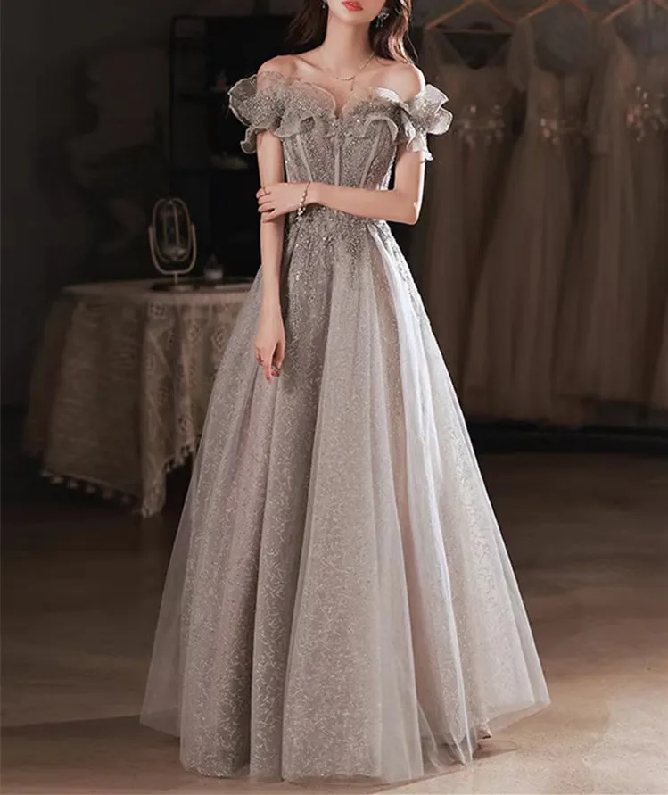 Robe de soirée scintillante sans bretelles, robes de soirée magnifiques, bandage perlé à paillettes, mince, ligne A, dos nu, longueur au sol, robe