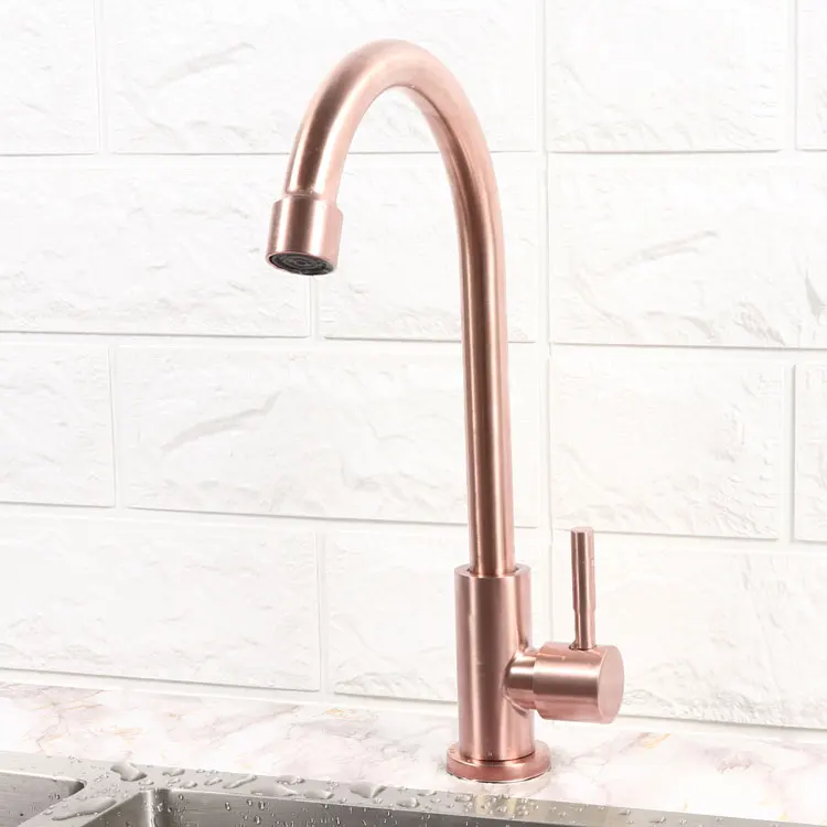 Single Cold Kitchen Faucet SDSN Rose Gold Kitchen Mixer Tap Smart Touch Kitchen Faucet 304 Stainless Steel Sensor Cold Faucets