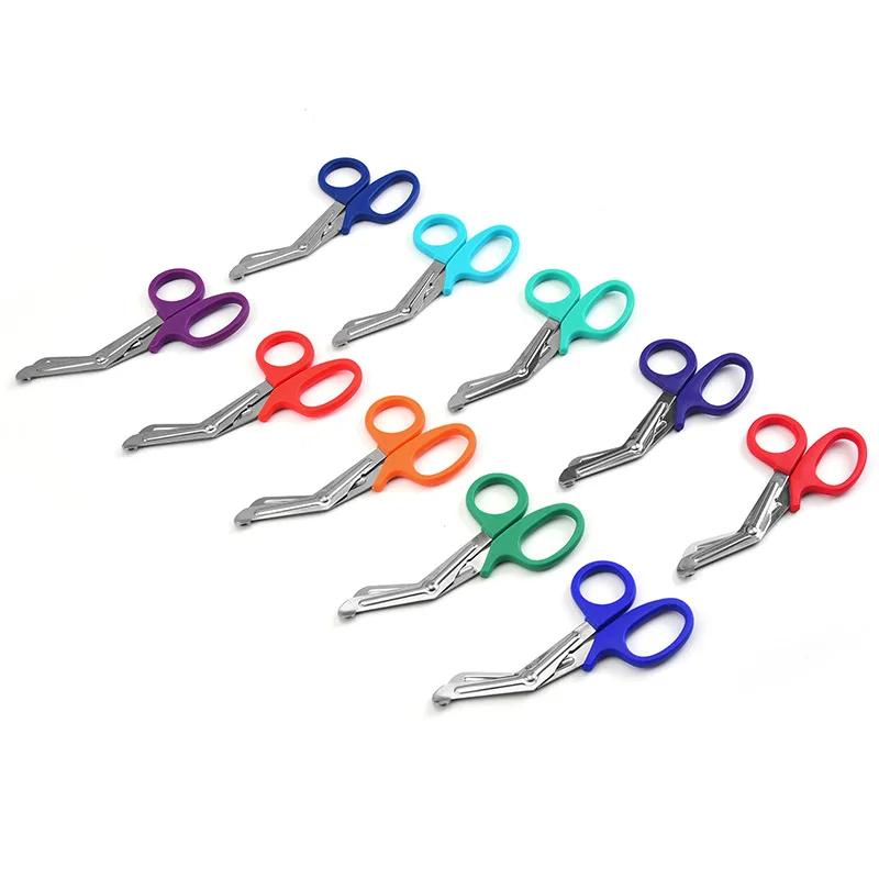5Pcs 15cm Curved Bandage Gauze Fabric Canvas Cutting Shears Medical Emergency First Aid Nurses Surgical Veterinary Scissors A1