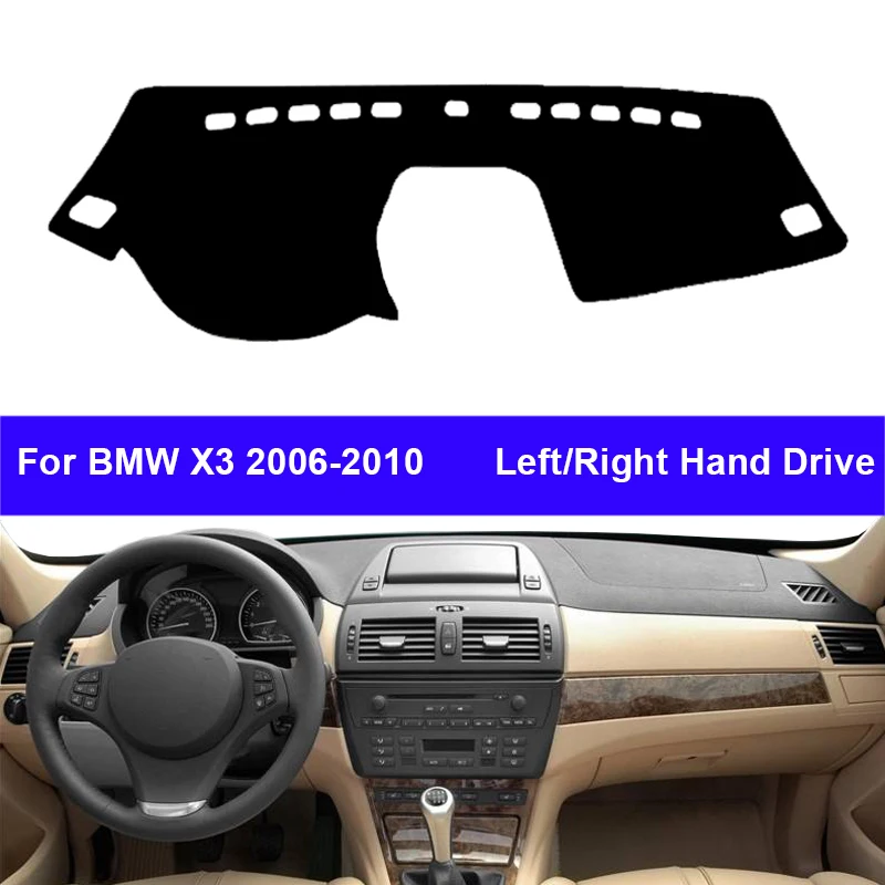 Auto Car Dashboard Cover DashMat Carpet Cape For BMW X3 2006 - 2010 Center Console Protector Sun-Shade Non-Slip 2009 2008 2007