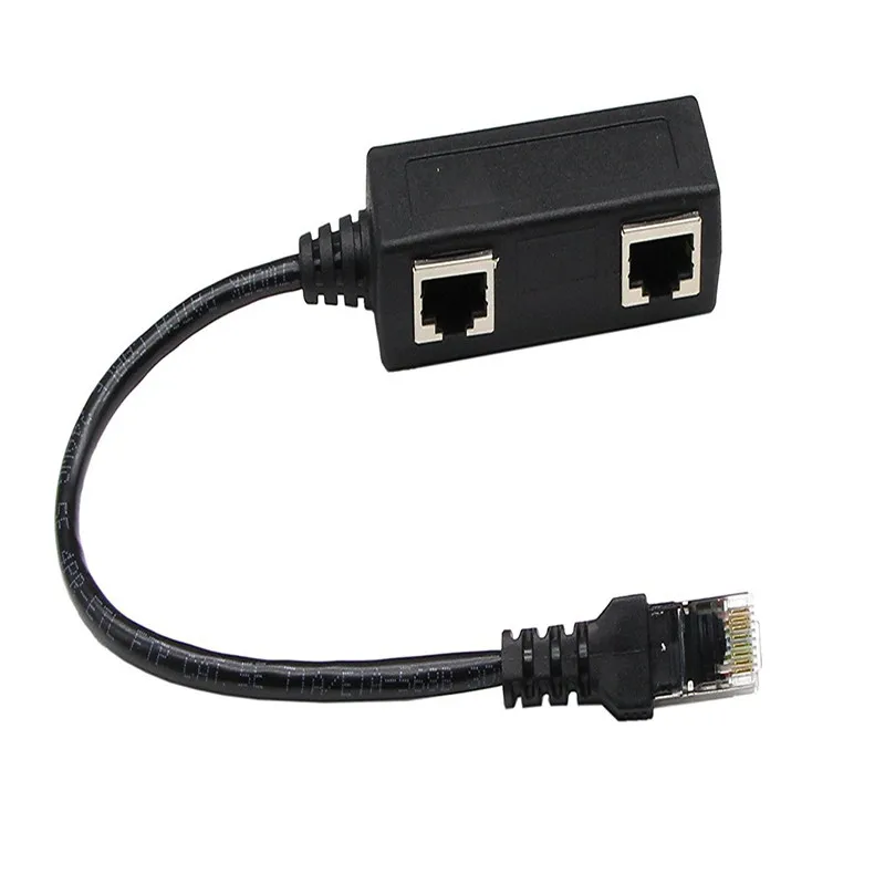 RJ45 Network Splitter Adapter Cable 1 RJ45 Female to 2 RJ45 Female Network Y Splitter Cable 0.25m