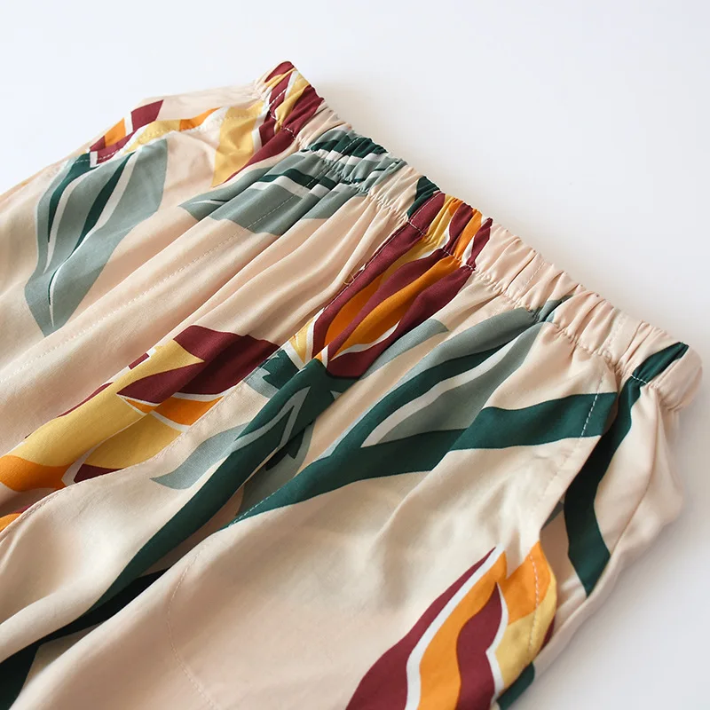Neue Damen-Kunstbaumwollhosen, mehrfarbig, große Größen, Frühling und Sommer, schmal geschnittene Hosen, dünn, können auch draußen getragen werden, klimatisiert. – Detail 9