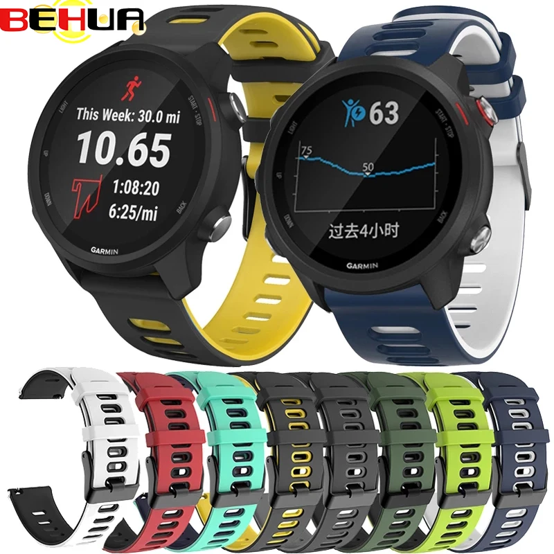 

Ремешки для браслета BEHUA 22 мм/20 мм для Garmin Forerunner 245 245M 645 Venu SQ Vivoactive 3 Music vivomove HR Move 3, ремешок для часов, ремень