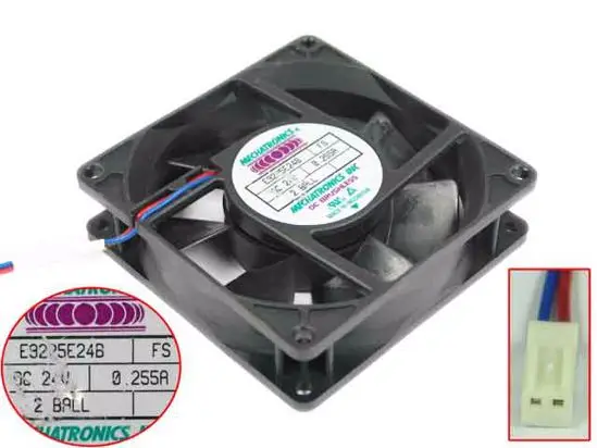 

MECHATRONICS E9225E24B FS DC 24V 0.255A 92x92x25mm 2-Wire Server Cooling Fan