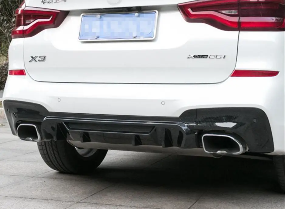 ABS Carbon Fiber Rear Bumper Lip, Auto Car Diffuser Fits For BMW X3 X3M F25 2014 2015 2016 2017