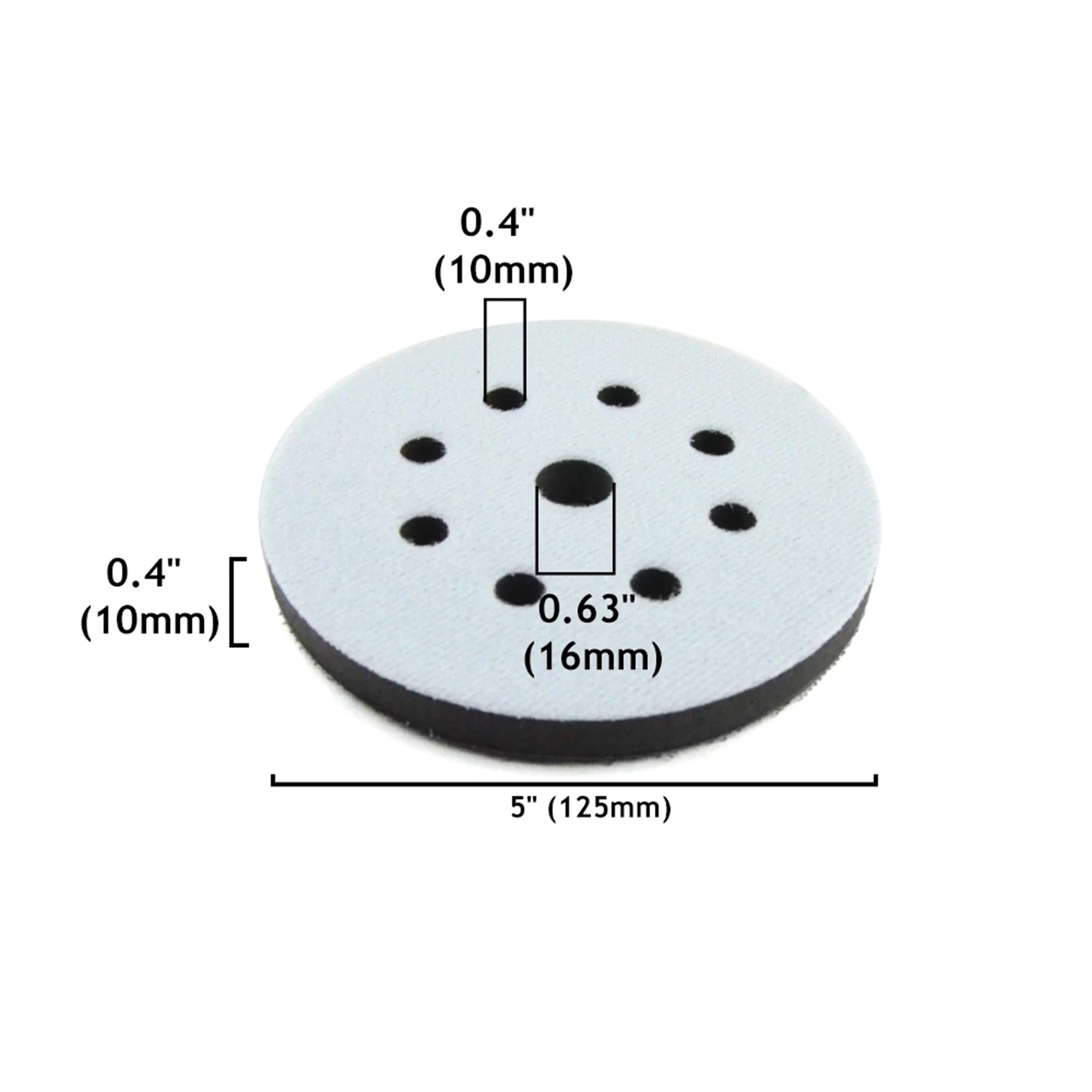 2PCS 5 Zoll (125mm) 9-loch Weichen Schwamm Interface Pad für Schleifen Pads und Haken & Klettschleifscheiben für Unebene Oberfläche Polieren