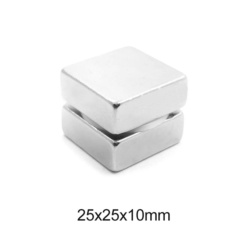 1~10PCS 25x25x10 Quadrate Powerful Magnets 25mmX25mm Permanent Magnet 25x25x10mm block Strong Neodymium Magnetic 25*25*10