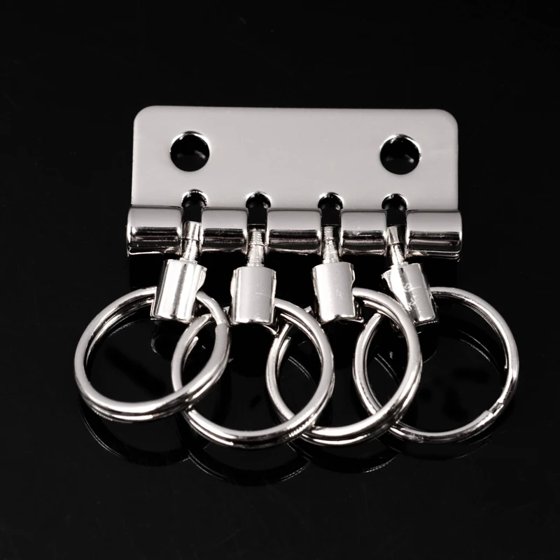 SOZO 3 Pcs Wallet Key Row 4 Hooks Metal Key Holders Hardware DIY Accessories Tool Rivet Hook Keyring Organizer Key Chain