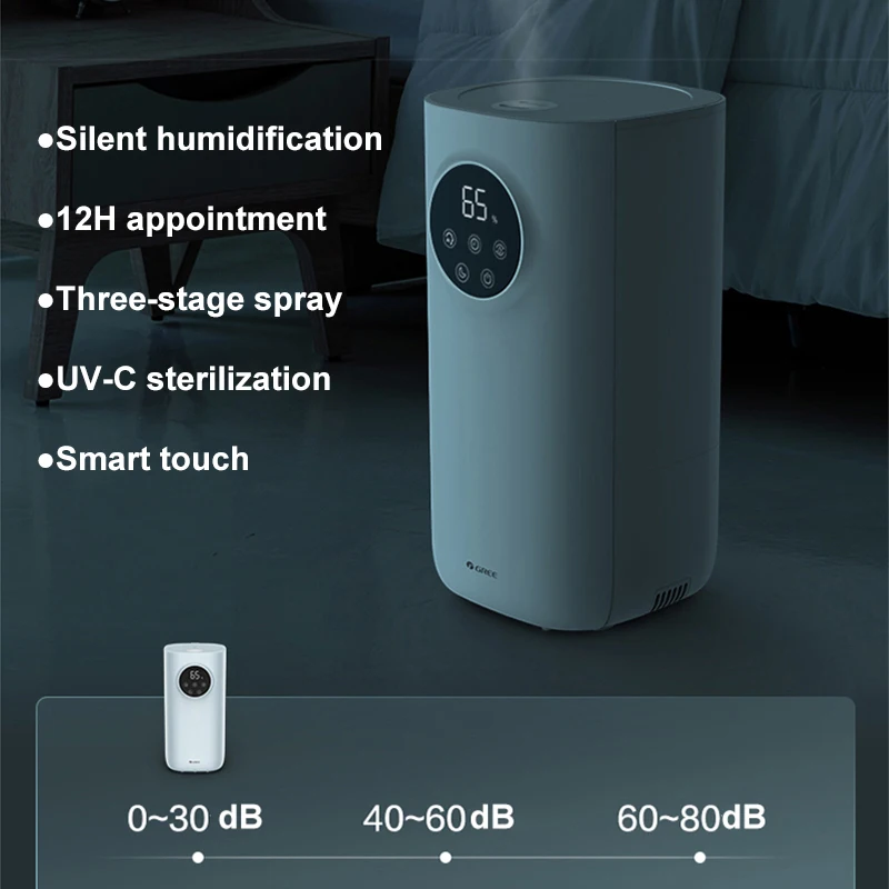 Smart Humidifier 5L Capacity Diffuser Touch Portable 3-Speed ​​Mist Maker 220V Home Appliance For Hotel Office