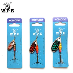 W.P.E Brand New Spinner Lure 2 pcs 3#/4#/5# Spoon lure Fishing Tackle Treble Hook Metal Hard Lure Fishing Bait Bass Fishing Lure