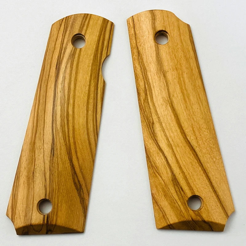 1pair Gun 1911 Grips Olive Wood Handle Grips Patch Custom Grips CNC Gun Handle Grips