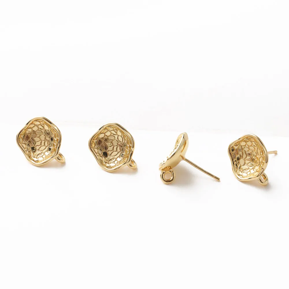 4PCS 18K Gold Plated 925 Silver Pin Diy Earrings Charms Jewelry Findings Components Handmade Making Material Accessories