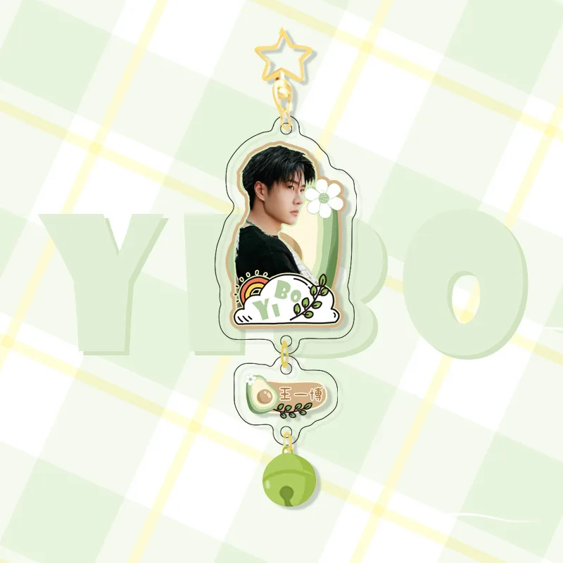 The Untamed Wang Yibo Bell Keychain Cute Chen Qingling Transparent Acrylic Double Sided Key Chain