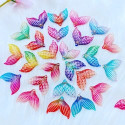 20Pcs Cartoon Acrylic Fish tail Flat Back Scrapbooking Craft DIY Hair Bows Accessories Phone Case Decoration Q53