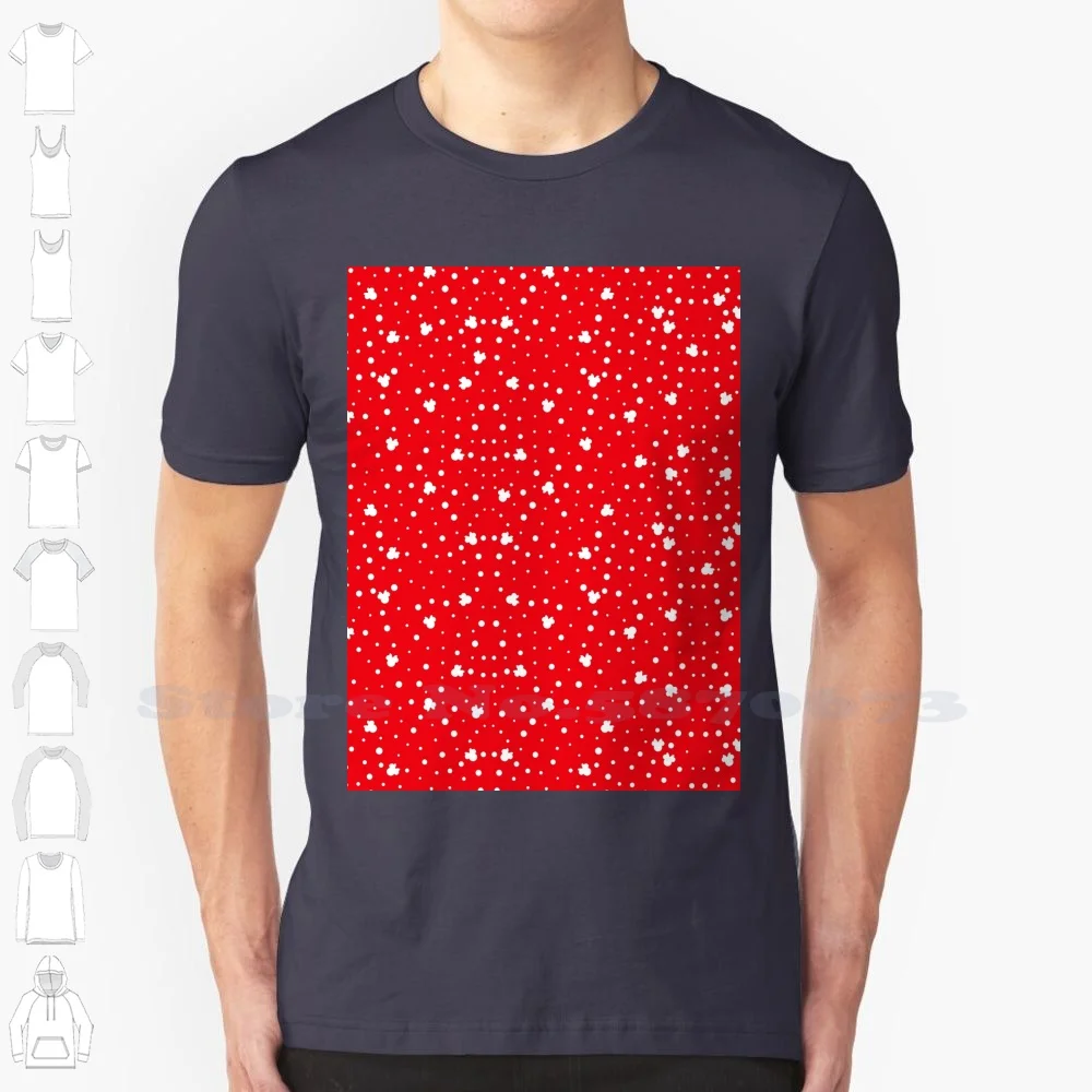 Minnie Red Polka Dots 100% Cotton T-Shirt Polka Dots Mouse Ears Minnie