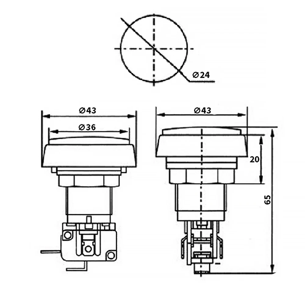 50 Stück 46 mm LED-Druckknopf Arcade-Spiel Klaue Kran Maschine DC12V beleuchtete Lichtknöpfe