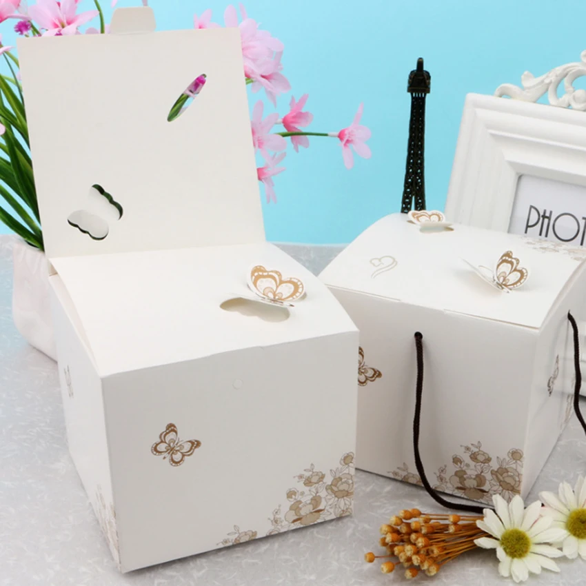 10pcs/lot 50g 8 Beautiful Great Price Butterfly Moon Cake Candy Rope Gift Box Wrapped Gift Box